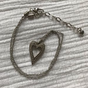 Brighton Love heart double sided necklace with pouch